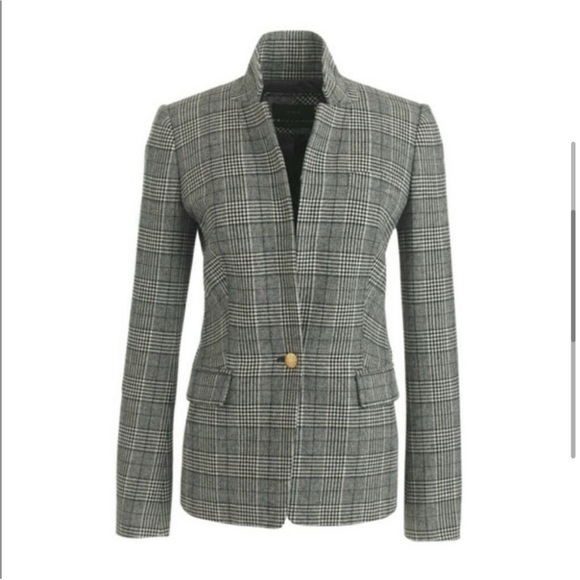 J. Crew Regent Grey & Black Plaid Blazer 4 - Picture 1 of 10